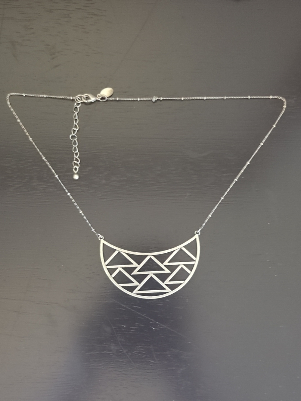 American Eagle Outfitters Silver Geometric Crescent Necklace